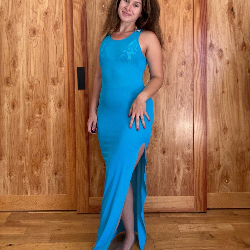SKIMS Blue Sleeveless Maxi Dress